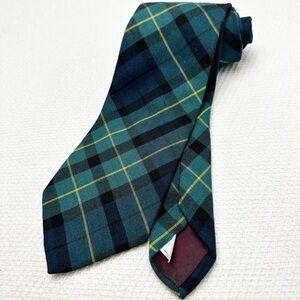 Vintage American Eagle tartan Plaid rayon wool Blend Neck Tie